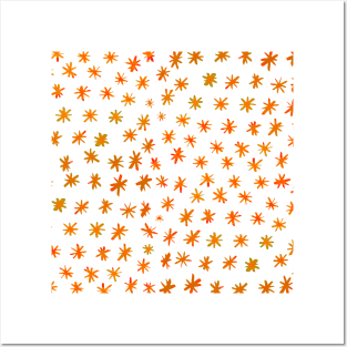 Watercolor stars - orange Posters and Art